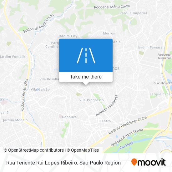 Mapa Rua Tenente Rui Lopes Ribeiro