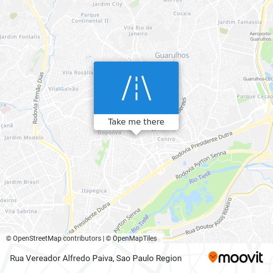 Mapa Rua Vereador Alfredo Paiva