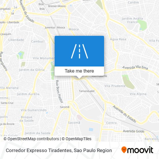 Corredor Expresso Tiradentes map