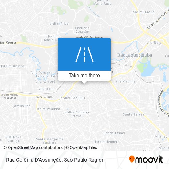 Mapa Rua Colônia D'Assunção