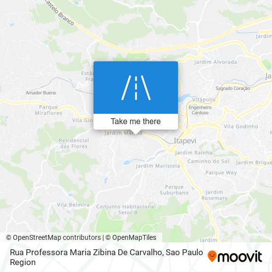 Mapa Rua Professora Maria Zibina De Carvalho