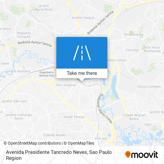 Mapa Avenida Presidente Tancredo Neves