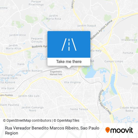 Mapa Rua Vereador Benedito Marcos Ribeiro