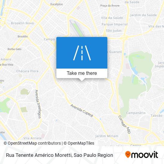 Mapa Rua Tenente Américo Moretti