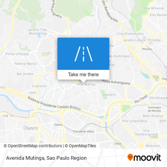 Mapa Avenida Mutinga