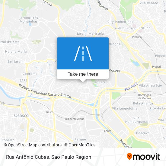 Rua Antônio Cubas map