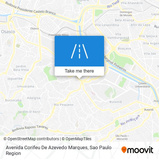 Mapa Avenida Corifeu De Azevedo Marques