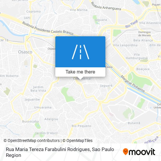 Mapa Rua Maria Tereza Farabulini Rodrigues