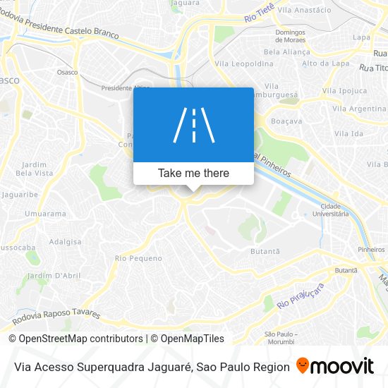 Via Acesso Superquadra Jaguaré map