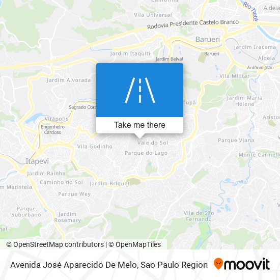 Mapa Avenida José Aparecido De Melo