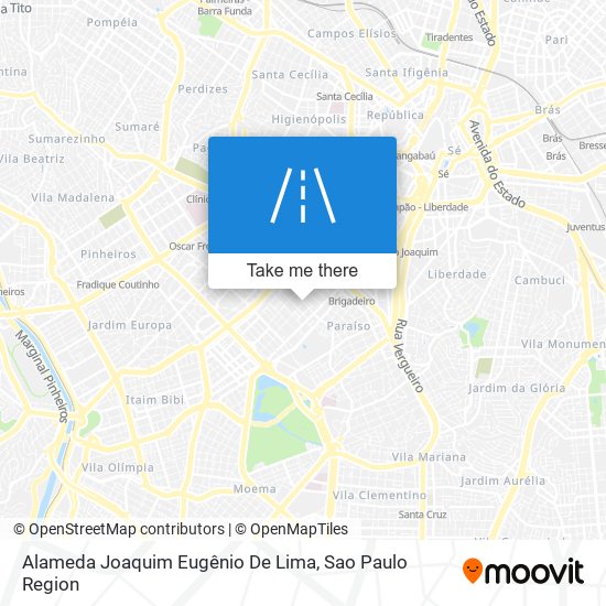 Mapa Alameda Joaquim Eugênio De Lima