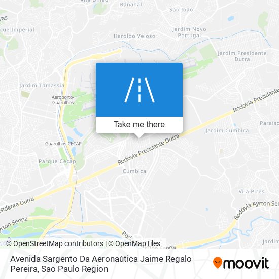 Avenida Sargento Da Aeronaútica Jaime Regalo Pereira map