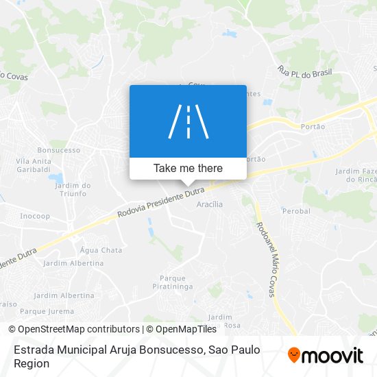 Mapa Estrada Municipal Aruja Bonsucesso