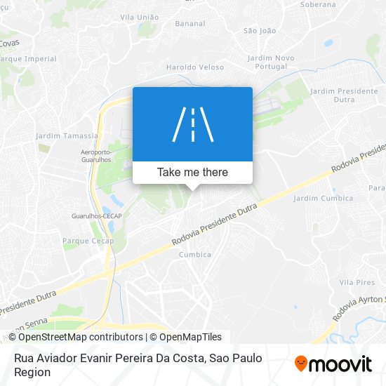 Mapa Rua Aviador Evanir Pereira Da Costa