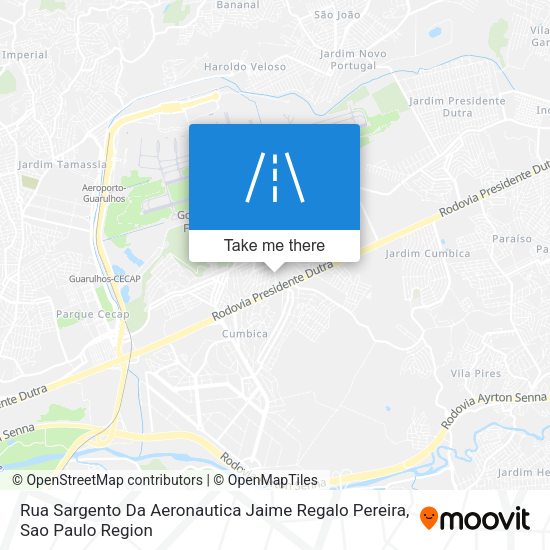 Rua Sargento Da Aeronautica Jaime Regalo Pereira map