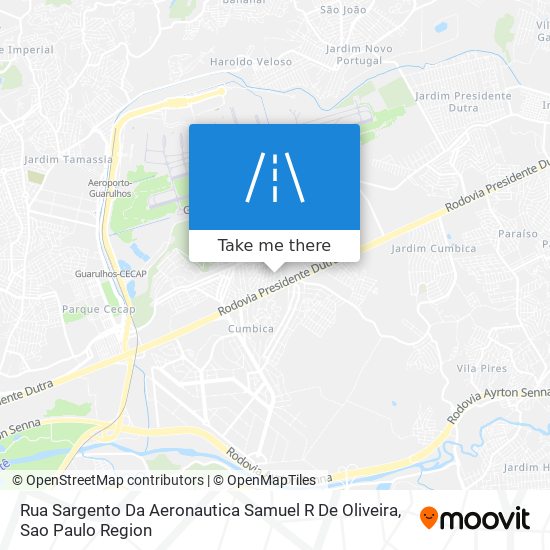 Rua Sargento Da Aeronautica Samuel R De Oliveira map