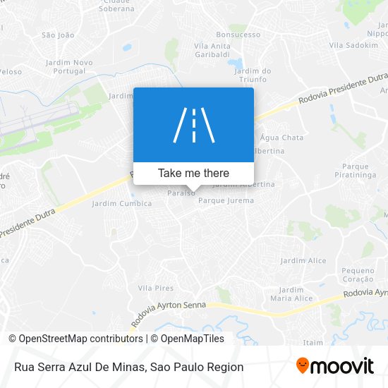 Rua Serra Azul De Minas map