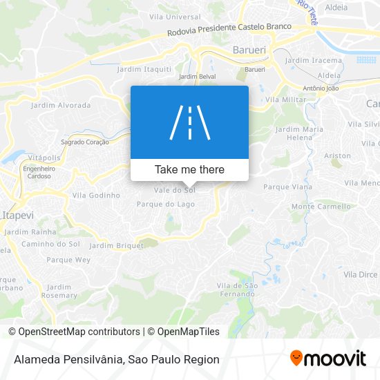 Alameda Pensilvânia map