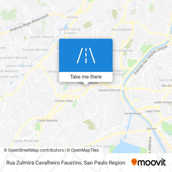 Mapa Rua Zulmira Cavalheiro Faustino