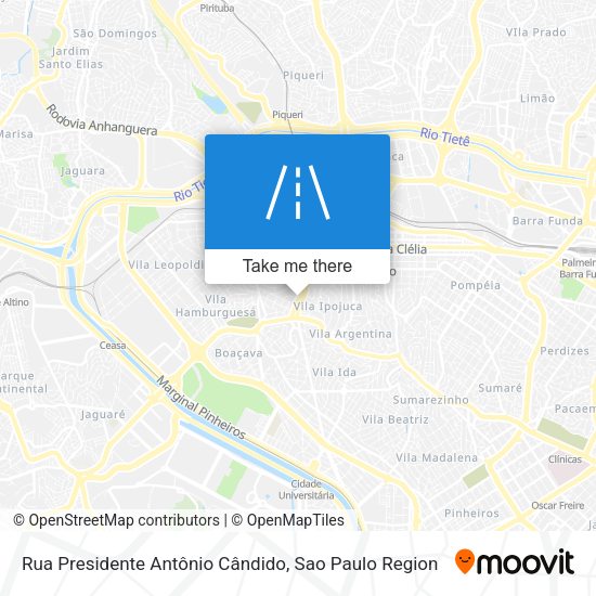 Rua Presidente Antônio Cândido map