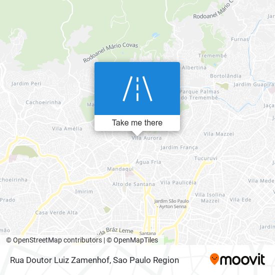 Rua Doutor Luiz Zamenhof map