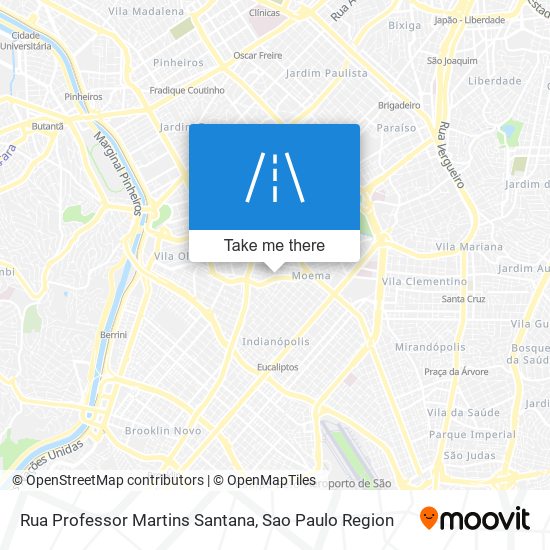 Mapa Rua Professor Martins Santana