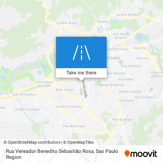 Mapa Rua Vereador Benedito Sebastião Rosa