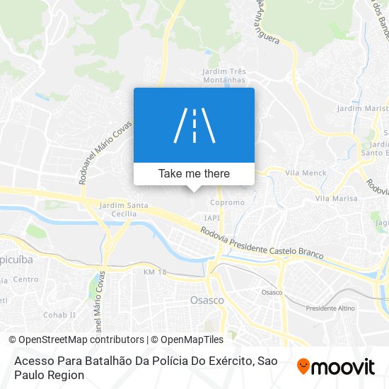 Acesso Para Batalhão Da Polícia Do Exército map