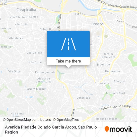 Avenida Piedade Coiado Garcia Arcos map