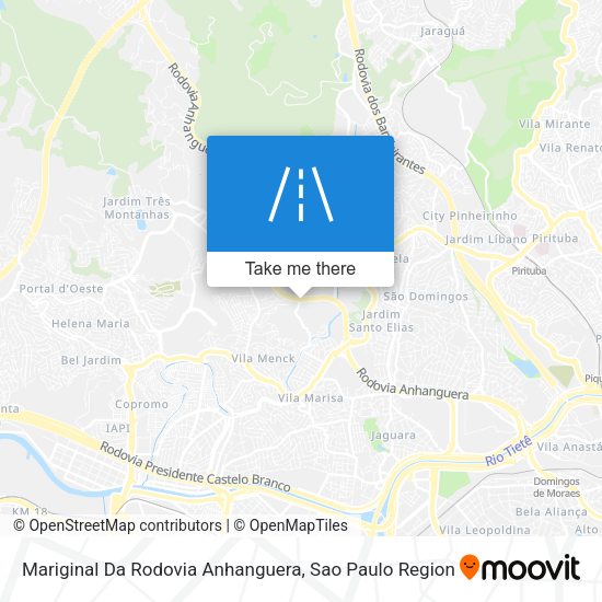 Mariginal Da Rodovia Anhanguera map
