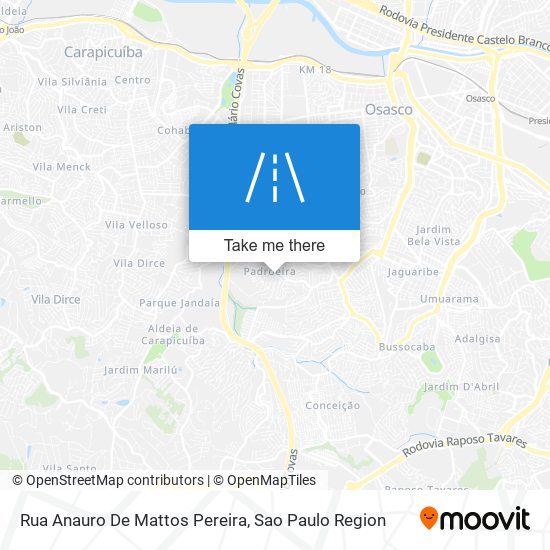 Mapa Rua Anauro De Mattos Pereira