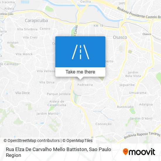 Mapa Rua Elza De Carvalho Mello Battiston