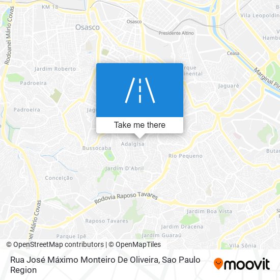 Mapa Rua José Máximo Monteiro De Oliveira