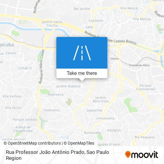 Mapa Rua Professor João Antônio Prado