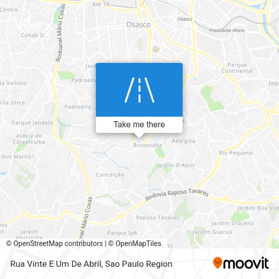 Rua Vinte E Um De Abril map