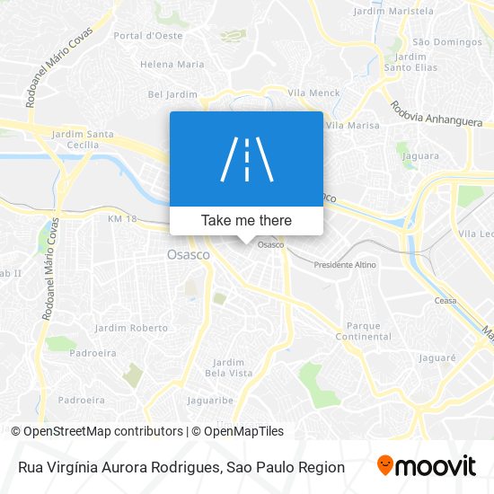 Mapa Rua Virgínia Aurora Rodrigues