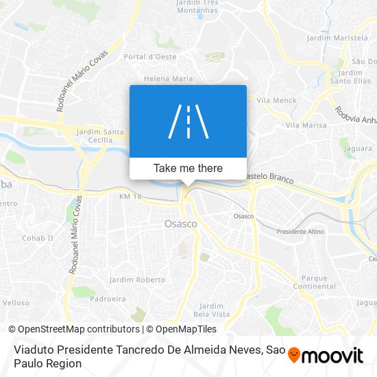 Mapa Viaduto Presidente Tancredo De Almeida Neves