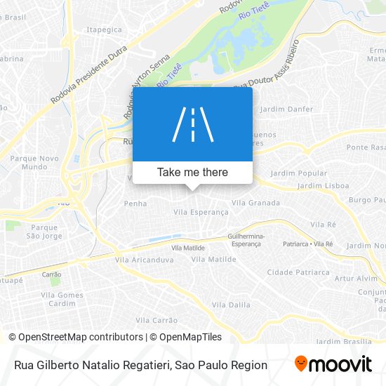 Mapa Rua Gilberto Natalio Regatieri