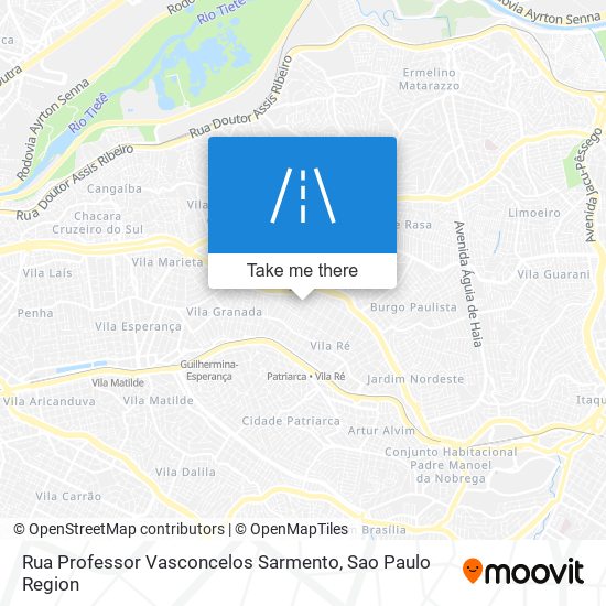 Mapa Rua Professor Vasconcelos Sarmento