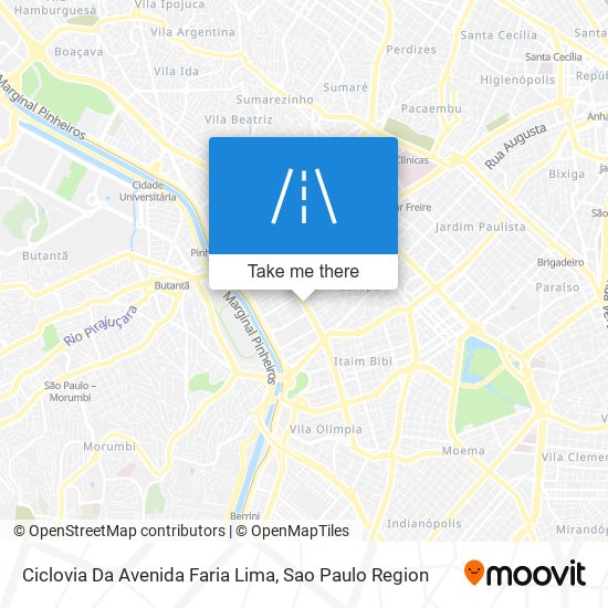 Ciclovia Da Avenida Faria Lima map