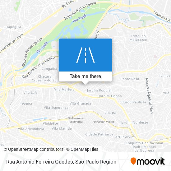 Mapa Rua Antônio Ferreira Guedes