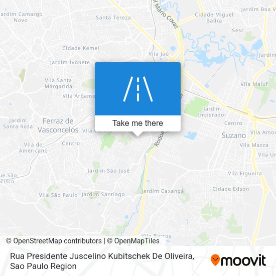 Rua Presidente Juscelino Kubitschek De Oliveira map