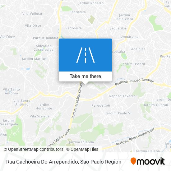 Rua Cachoeira Do Arrependido map