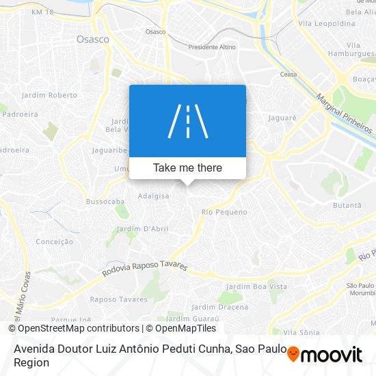 Avenida Doutor Luiz Antônio Peduti Cunha map