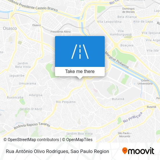 Rua Antônio Olivo Rodrigues map