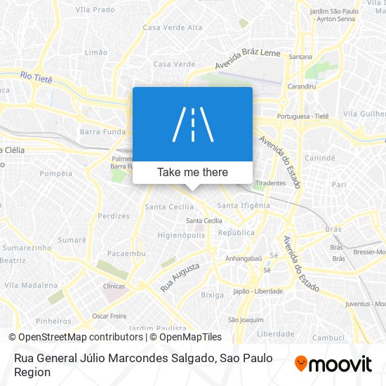 Mapa Rua General Júlio Marcondes Salgado