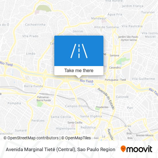 Avenida Marginal Tietê (Central) map