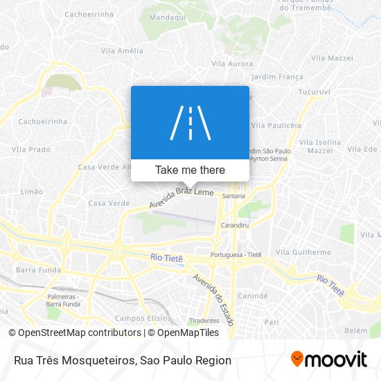 Rua Três Mosqueteiros map