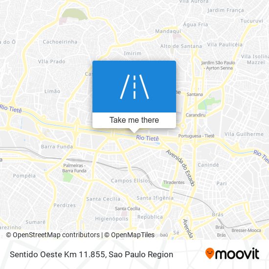 Mapa Sentido Oeste Km 11.855