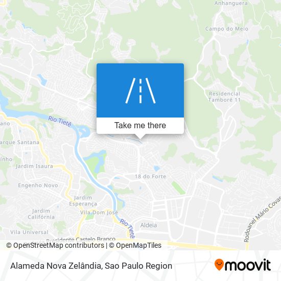 Mapa Alameda Nova Zelândia